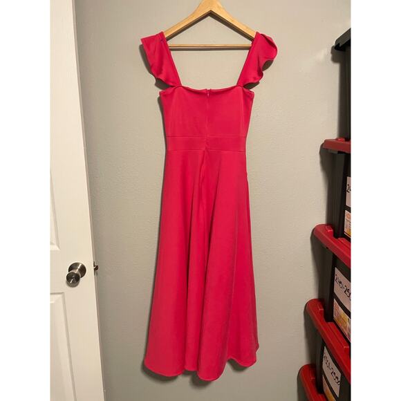 Womens Maxi Dress Size Large Pink Ruffle Sweetheart Babydoll Princess Feminine - Picture 2 of 7